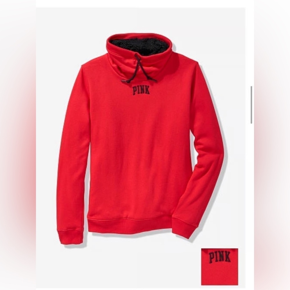 PINK Victoria's Secret Red Cowl Neck Sweater